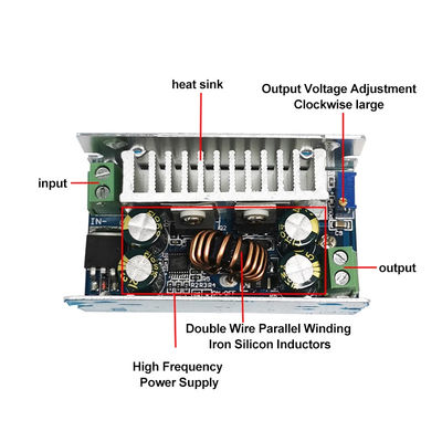 200W DC-DC Buck Module 15A Step-Down Converter 8-55V ke 1-36V dengan Standar Mounting