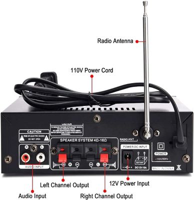 300W Digital HIFI Audio Stereo Power Amplifier dengan LCD Display dan Bluetooth