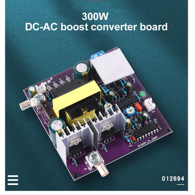 Jenis pemasangan standar 300W Boost Converter 12V ke 220VAC 50Hz DC-AC Step-up Inverter