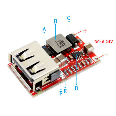Standar Mounting Type 6-24V DC Step Down Power Module Off Board untuk Car USB Charger