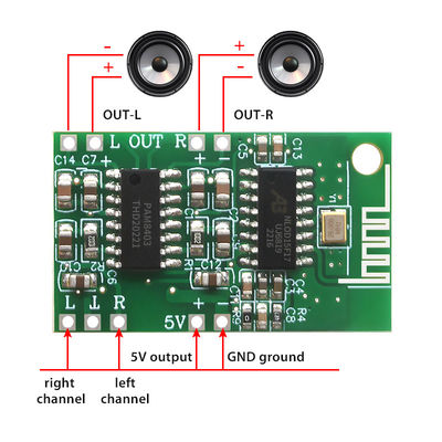 5V Digital Audio Power Amplifier Kelas D Stereo Module Bluetooth 5.0 dan PAM8403 Chipset