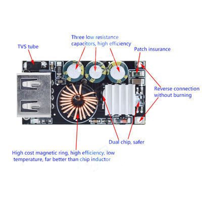 Pengecoran telepon genggam darurat dengan Papan Pengisi Cepat DIY QC3.0 dan Pasokan Listrik 24W