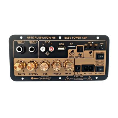 D50 Amplifier Board Dengan Optical Audio BT AMP USB FM Radio TF Player Hitam Untuk Mobil Rumah