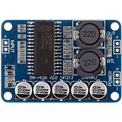 35W Digital Power Amplifier Module TDA8932 Blue Audio Board untuk Tegangan Kerja DC 10-30V