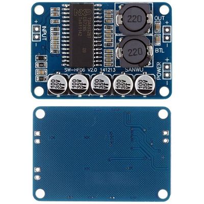 35W Digital Power Amplifier Module TDA8932 Blue Audio Board untuk Tegangan Kerja DC 10-30V