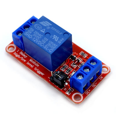 Contact Load 12V 1 Channel Relay Module dengan Isolasi Optocoupler pada Red PCB Board