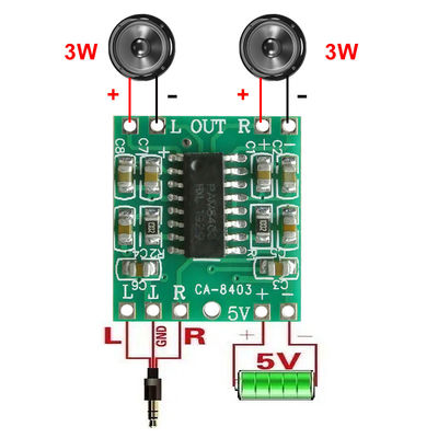 PAM8403 Modul Audio Amplifier 2*3W Daya 5V Papan Amplifier Daya Kelas D Ultra-kecil Tegangan Standar