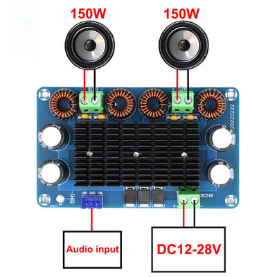 Papan Audio Amplifier Daya Tinggi 150W + 150W dengan Output DC 12-28V untuk Equalizer Stereo Home Theater