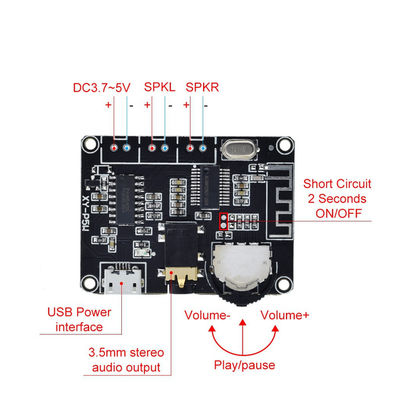 PAM8406 BT 5.0 Kit DIY Papan Amplifier Daya Audio Linier DC 3.7-5V Papan Amplifier Stereo