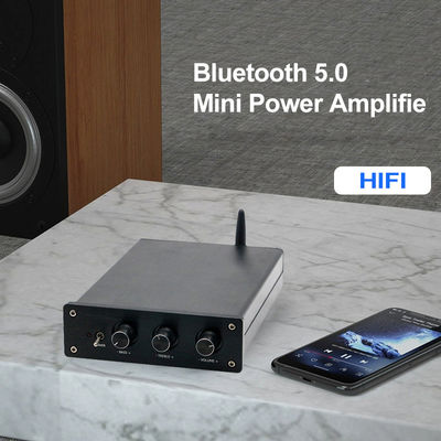 Amplifier Daya Audio Rumah 100W*2 + 200W dengan Bluetooth 5.0 dan 2.1 Saluran Mini HiFi Stereo Kelas D Amp Digital