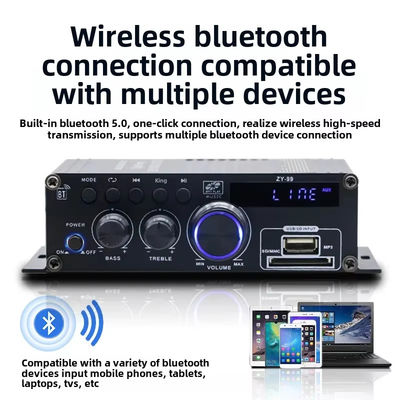 Hifi Stereo Audio Power Amplifier 120W Dual Channel Power Amp Equalizer Kontrol Independen Amplifier Digital Rumah