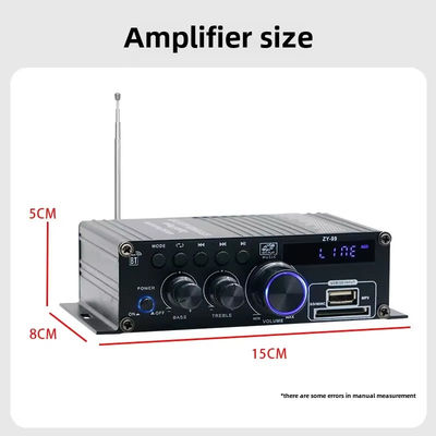 120W Dual Channel Power Amplifier dengan Equalizer untuk HiFi Stereo Audio