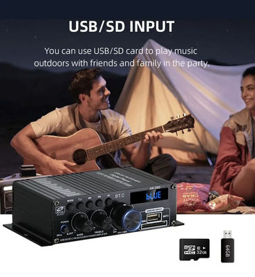 AK-380 5.0 Amplifier 2.0 Channel Mobil Home Theater Amplifier Mini HIFI Digital Audio Amplifiers Stereo USB OTG Input
