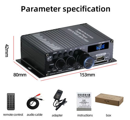 AK-380 5.0 Amplifier 2.0 Channel Mobil Home Theater Amplifier Mini HIFI Digital Audio Amplifiers Stereo USB OTG Input