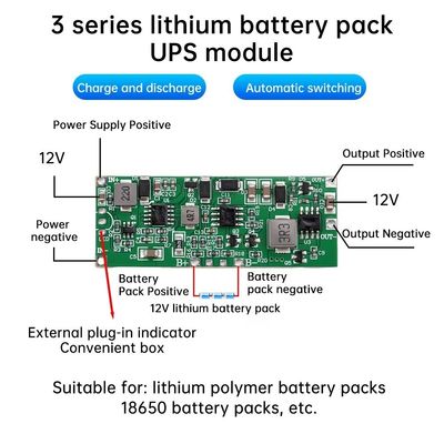 12V 3A 24W 36W Suplai listrik tak terputus UPS Pengisian Pembuatan Router Jaringan Baterai Lithium Perlindungan Papan PCB Base