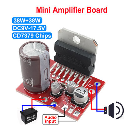TDA7379 Modul Amplifier Daya Stereo Saluran Ganda DC9V-17.5V 38W + 38W Papan Audio Amplifier