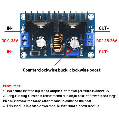CA-4016 8A 200W Board Mount DC-DC Converter XL4016 4-40V ke 1.25-36V PWM Adjustable Step-Down Module 200W 8A Converter