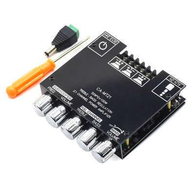 ZK-MT21 2.1 Channel Subwoofer Amplifier Module 5.0BT 12V 24V 2*50W+100W Power Home Use Plastic Board untuk Speaker System