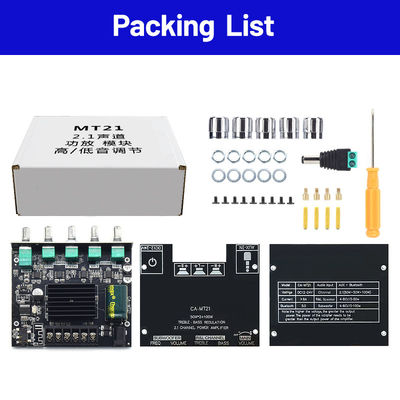 ZK-MT21 2.1 Channel Subwoofer Amplifier Module 5.0BT 12V 24V 2*50W+100W Power Home Use Plastic Board untuk Speaker System