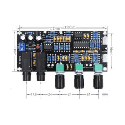 XH-M273 PT2399 Digital Preamplifier Board 12-24V DC dengan Frekuensi Stereo untuk Kontrol Mikrofon Karaoke