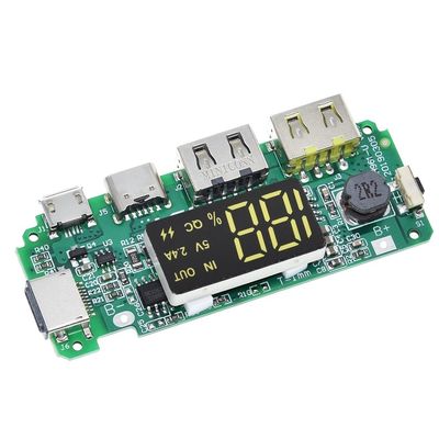 Dual USB 5V 2.4A Micro/Type-C LED USB Mobile Power Bank 18650 Charging Module Lithium Battery Charger Board Perlindungan Sirkuit