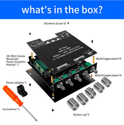 ZK-TB21 5.0 Subwoofer 50W*2+100W 2.1 Channel Power Audio Stereo Bass AMP TPA3116D2 Amplifier Board ZK-TB21