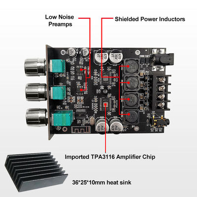 ZK-1002T HIFI 2.0 Channel 5.0BT 100Wx2 Amplifier Board Stereo Subwoofer Speaker Module dengan Komunikasi AUX