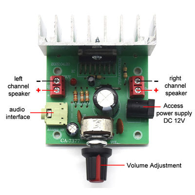 CA-7377 Modul Amplifier Audio Digital 2.0 Saluran DC12V 2*35W TDA7377 Papan Amplifier Chip AMP