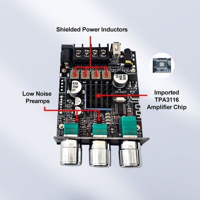 TPA3116D2 Subwoofer Audio Amplifier Module ZK-502T 2-Channel Audio Stereo Board dengan 2*50W Bass AMP dan AUX Communication