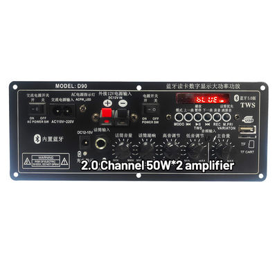 Rechargeable Trolley Stereo Car Subwoofer Audio Power Amplifier Papan PCB 2.0 Saluran 12V dengan Desain Cetakan Pribadi