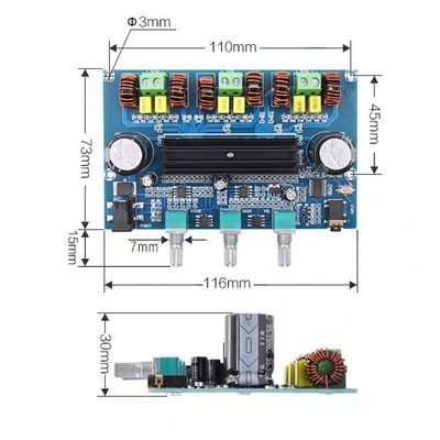 2.1 Channel Bluetooth 5.0 Digital Amplifier Board dengan 100W + 2x50W High Power Output