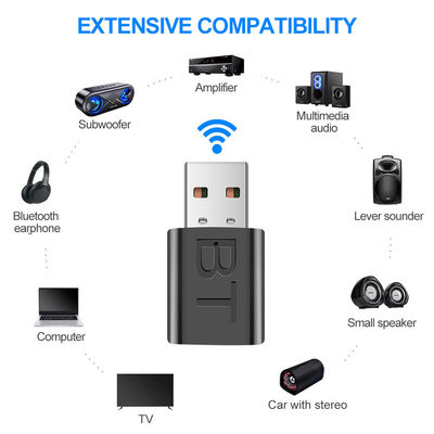 Adaptor Audio Bluetooth 5.0 dengan Jangkauan Transmisi 10m dan Mode Ganda untuk Streaming Audio Nirkabel