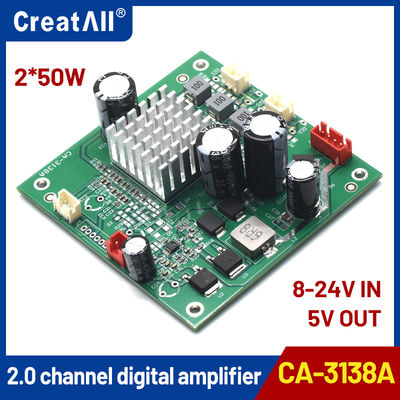 CA-3138A Papan Penguat Saluran Ganda 5V 2x50W Input 8-24V