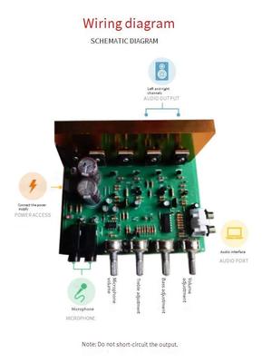 Modul PCB Papan Penguat Audio 2.0 Saluran 100W 16x14x6cm