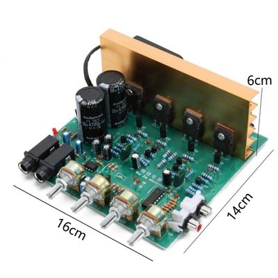 Modul PCB Papan Penguat Audio 2.0 Saluran 100W 16x14x6cm