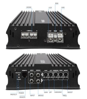 Penguat Daya Audio Mobil 12V 2000W Daya Tinggi 2000 Watt Mono Kelas D Subwoofer dengan Crossover