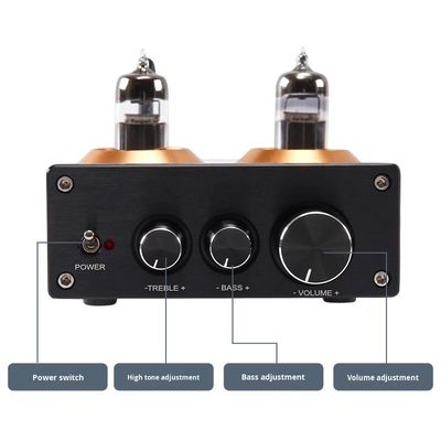 Preamplifier Tabung HIFI Audiophile 6J5 QCC3034 untuk Amplifier Rumah Nirkabel BT 5.1 dengan Penyesuaian Bass dan Treble Preamp