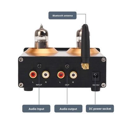 Preamplifier Tabung HIFI Audiophile 6J5 QCC3034 untuk Amplifier Rumah Nirkabel BT 5.1 dengan Penyesuaian Bass dan Treble Preamp