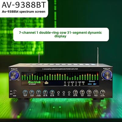 AV-9388BT/AV-999BT 2200W/1200W Professional 7-Channel BT Wireless Amplifier High-Fidelity Home Theater 7.1 Speaker System Metal