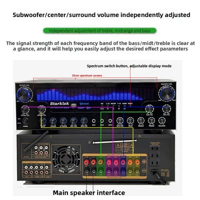 AV-8000SW Premium Edition 2200W Professional Ultra-High Power 7.1 Channel Home Theater Receiver Amplifier Eksklusif BT Wireless