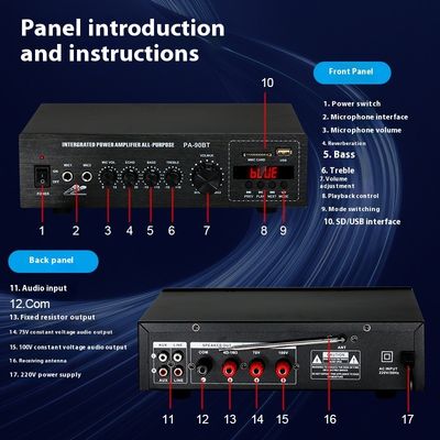PA-90BT 120W Audio Profesional BT Amplifier Wireless Speaker Langit-langit Rumah Berkualitas Tinggi Penyiaran Publik Tegangan Konstan Logam