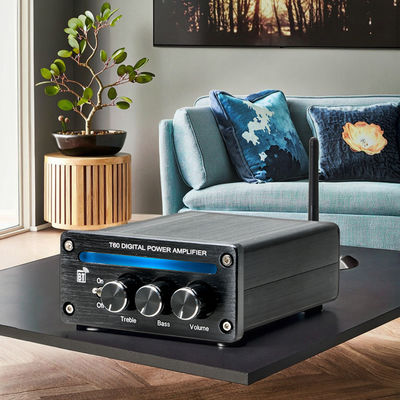 Saluran 2.0 2*100W BT 5.0 RGB Light Treble Bass yang Dapat Disesuaikan Amplifier Linear Daya Tinggi Stereo Digital Mini Rumah Hifi Baru