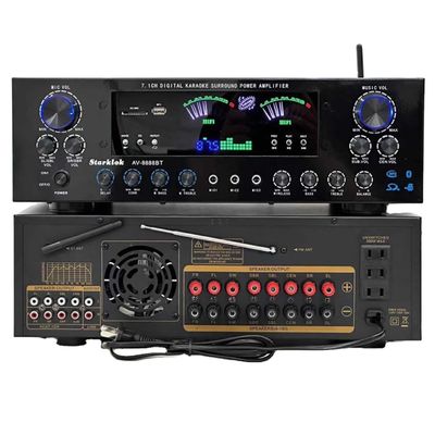 AV-8888BT Profesional 7.1 Channel 2000W Amplifier Home Theater Daya Ultra-Tinggi BT Wireless Home KTV Surround Sound System