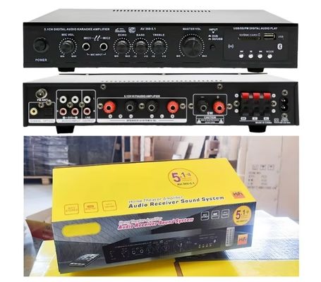 5.1CH 120W*2+25W*3 HIFI Power Amplifier dengan Optical Coaxial Input, BT 5.0, Super Bass, untuk Home Theater Karaoke Party