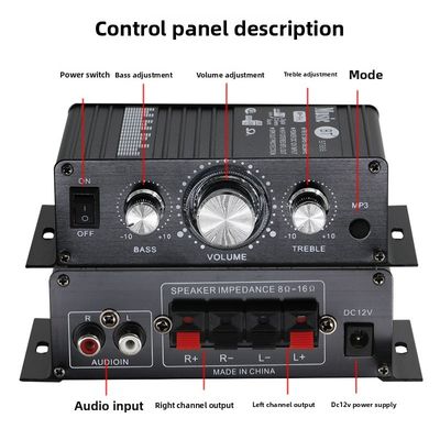 BT-888 Mini 12V Home Amplifier 20W+20W BT Wireless Small Metal Hot-Selling untuk Perdagangan Luar Negeri lintas batas
