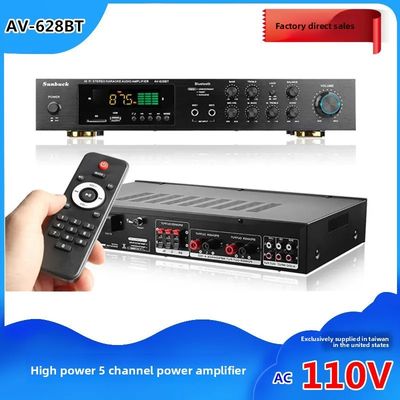 Penguat Daya Tinggi 5-Saluran 800W Audio Rumah Av-628BT 110V/220V Penerima Nirkabel dengan Konektivitas BT