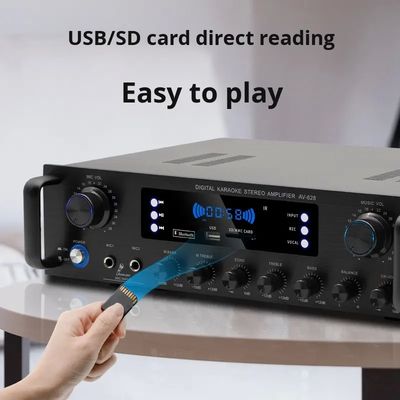 AV-628 Profesional 5.1 Saluran 600W Rumah Koaksial Subwoofer Amplifier Model High-Power BT Fiber Optic Receiver Cross-Border