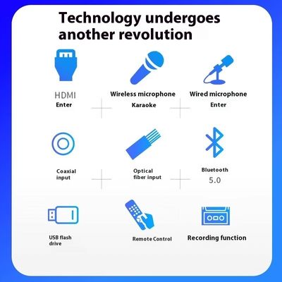 2.0 Saluran High-Power 100W Wireless Karaoke Amplifier BT Lossless Decoding HDML ARC Optical Fiber Coaxial Electronics Stock