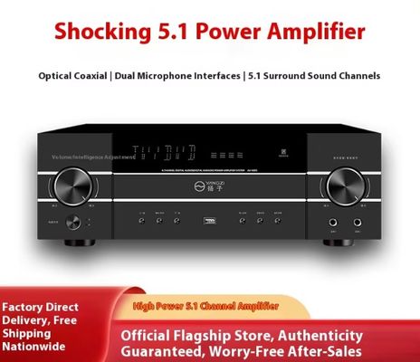 5.1CH 4200W High-Power Pro Audio Amplifier dengan Anti-Feedback, BT Wireless, untuk Home Karaoke Stage Performance KTV Meeting