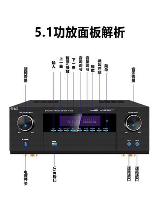 5.1CH 5600W Pro Power Amplifier, BT Wireless WiFi, Dolby HDMI Optical Coaxial, untuk Home Theater KTV